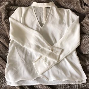 Zara cream colored blouse with gold detailing